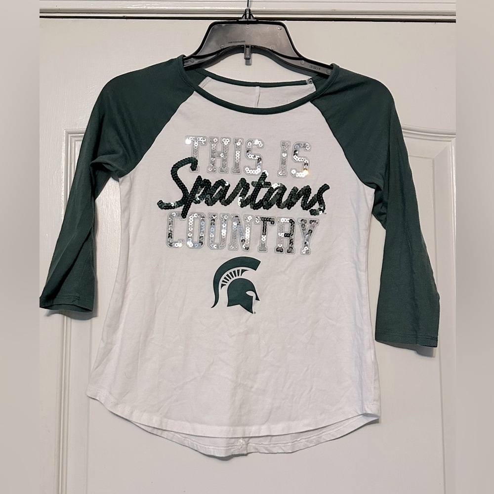 Michigan state kids 3/4 sleeve Tee top